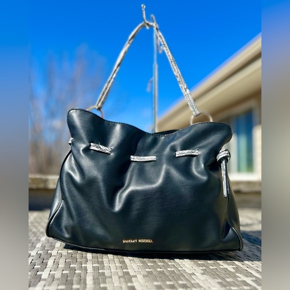 Badgley Mischka Handbags - Badgley Mischka Black Snake Vegan Leather Tote Hobo Bag​​